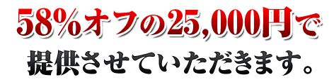 58％オフの25,000円で提供させていただきます