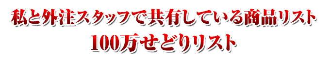 私と外注スタッフで共有している商品リスト100万せどりリスト 